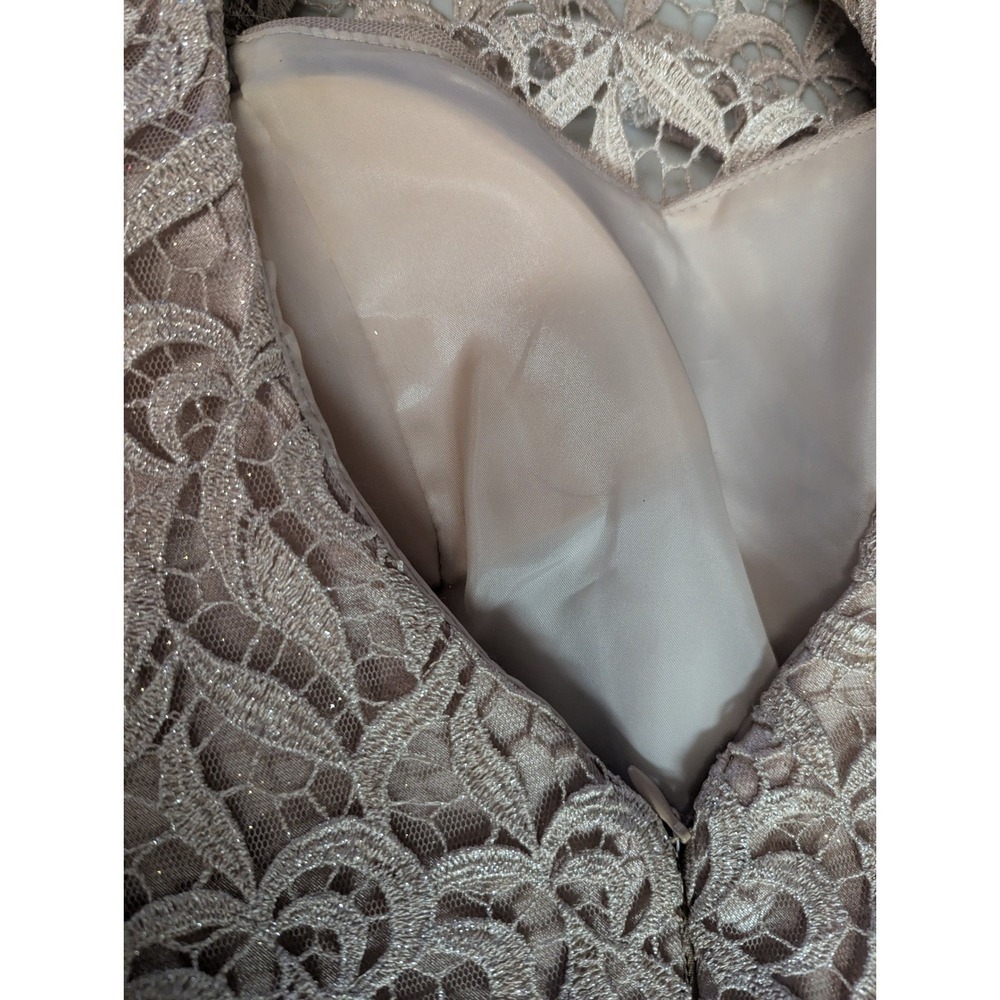 Morgan & Co Formal Gown Dress 5/6 Pink Gold Lace Tulle Satin Maxi Prom Evening - Picture 10 of 16